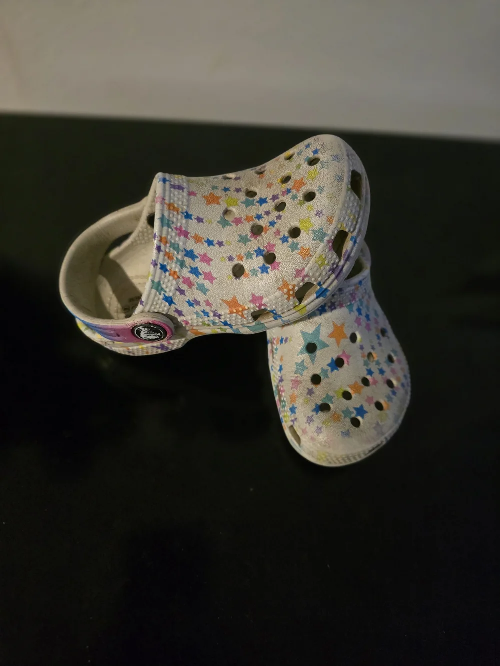 Crocs Kids' White Star Pattern Clogs